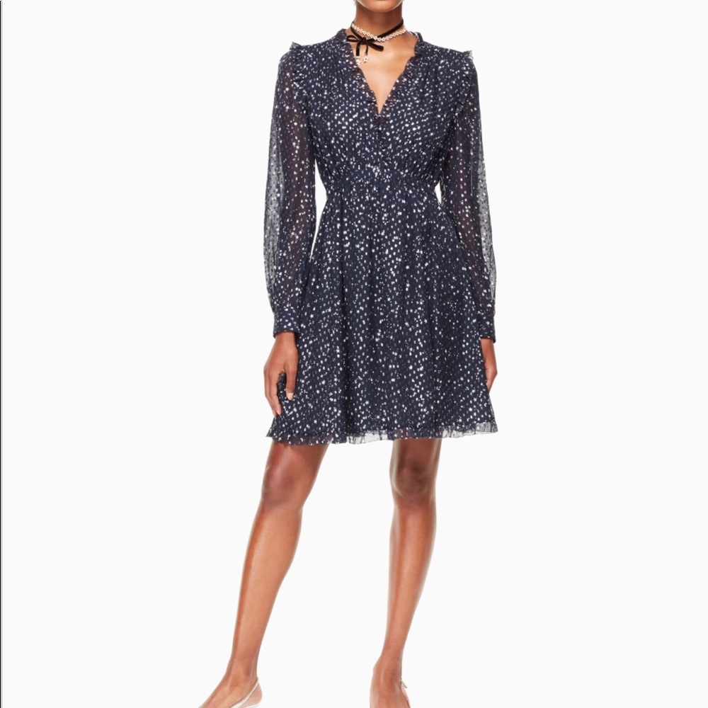 • Kate Spade Night Sky Lurex Dot Mini Dress •